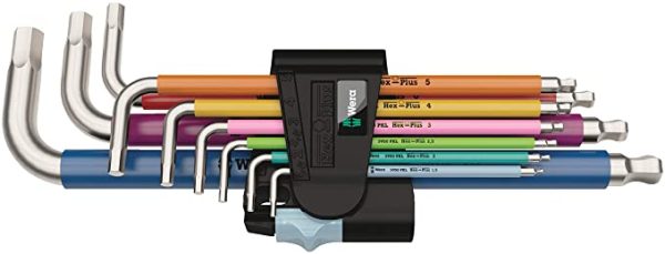 Wera 3950Spkl/9Metric Hex Key Set Multicolour, Set of 9Stainless Steel